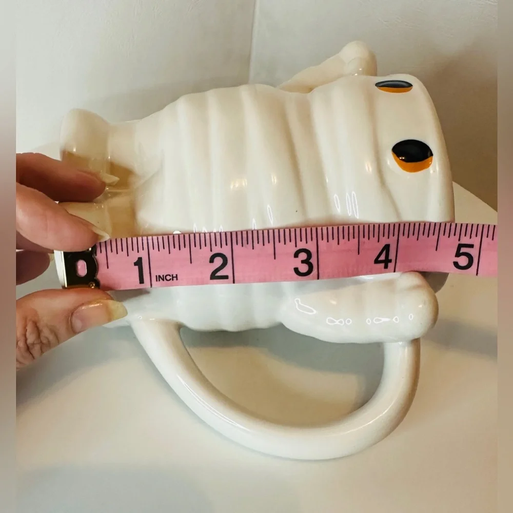 White Stoneware Halloween Holiday Mummy Mug Cup by Hyde and Eek